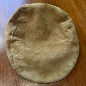 Suede Newsboy Flat Hat Cap Mens‎ Sz S Leather Peaky Blinders Camel VTG
